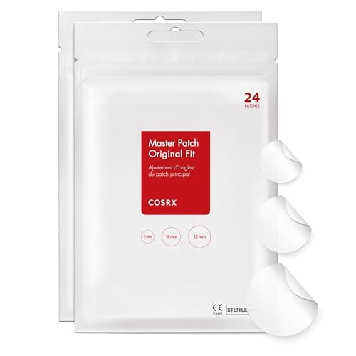 COSRX Acne Pimple Patches Absorbing Hydrocolloid Original 3 Size Patches for Blemishes and Zits Cover, Absorbs Zits & Blemish, Spot Stickers for Face and Body, Korean Skin Care (48 Count)