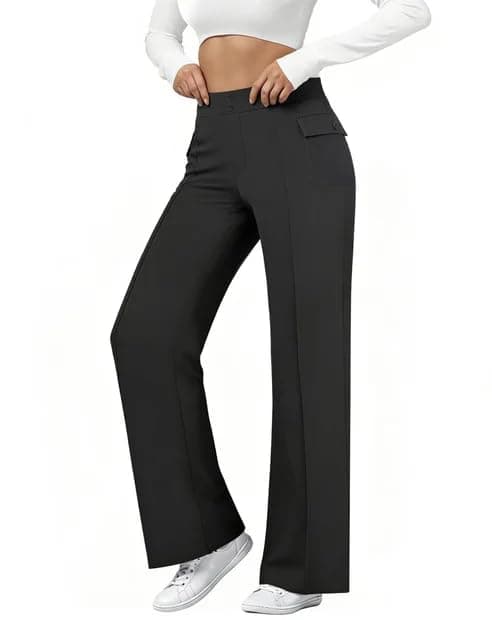 SEMARO High Waisted Casual Pants for Women Business Dress Work Office Stretchy Pants with Pockets