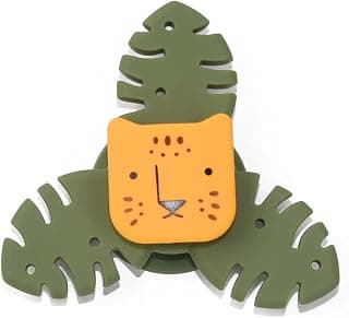 Silicone Suction Cup Spinner Toy 1-3 Year Old Boys & Girls - Spinning Sensory Toys for Toddlers 12-18 Months Toddler Sensory Toys for Bath & Play (Leaf Tiger)