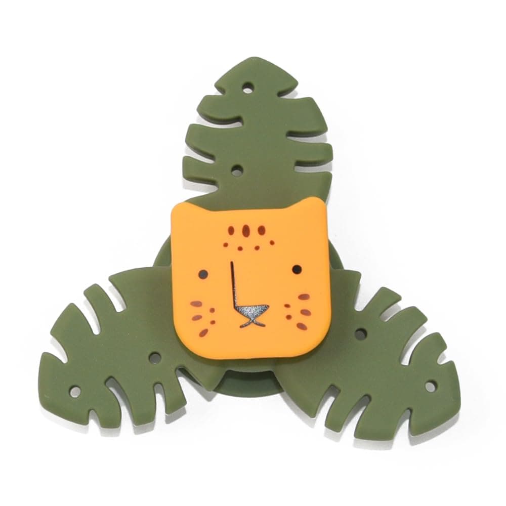 Silicone Suction Cup Spinner Toy 1-3 Year Old Boys & Girls - Spinning Sensory Toys for Toddlers 12-18 Months Toddler Sensory Toys for Bath & Play (Leaf Tiger)
