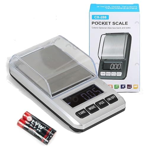 Mini Digital Pocket Scale, High Accuracy 0.01gX 500g Jewelry Weight, LCD Display, Electronic Kitchen Scale, Silver Color