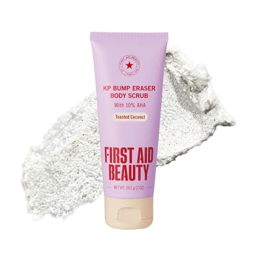 First Aid Beauty - KP Bump Eraser Body Scrub, Keratosis Pilaris Exfoliator with Glycolic and Lactic acids, Helps Reduce Chicken Skin Bumps, Safe for Sensitive Skin
