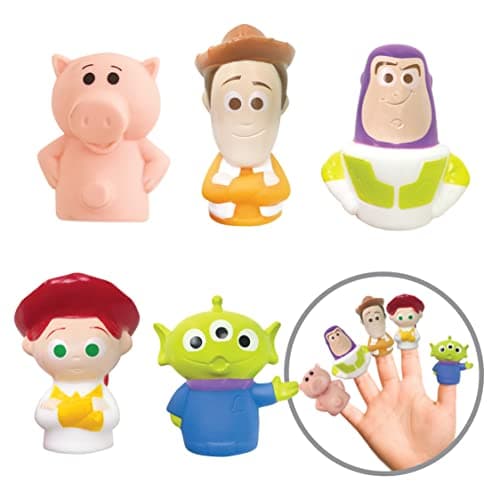 Toy Story 5 Piece Finger Puppet Set - Educational Play, Party Favors, Bath and Pool Toys, Beach Fun, Playtime Activities