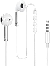 Wired Headphones Earbuds 3.5mm Jack for iPhone iPad Samsung Computer MP3/4, in-Ear Earphones with Microphone Bass Stereo Corded Ear Buds for School Travel, Call/Volume/Track Control, 4.2ft Cable