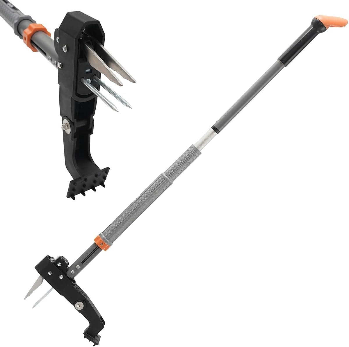 Weed Puller Tool, 4-Claw Stand Up Weed Handle Tool, Heavy Duty Gardening Weed Hand Remover with Adjustable Long Ergonomic Handle Up to 39 inch Without Bending, Pulling, or Kneeling