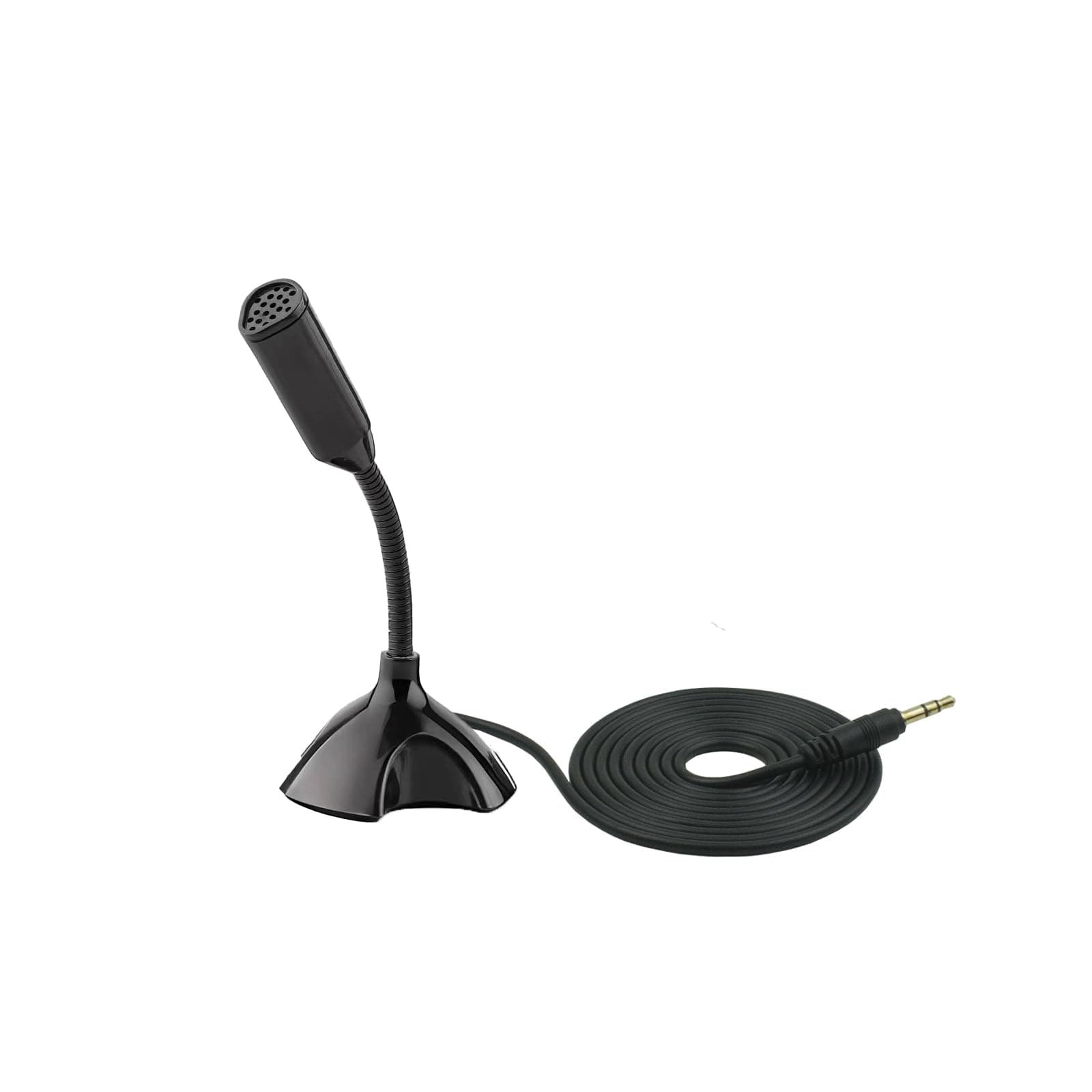 LANDIBO 3.5mm Microphone，Adjustable gooseneck Mini for Laptop/Desktop Computers pc Microphone，Plug and Play, Driver-Free Desk Microphone，Recordings, Games, Streaming, podcasts. (3.5MM)