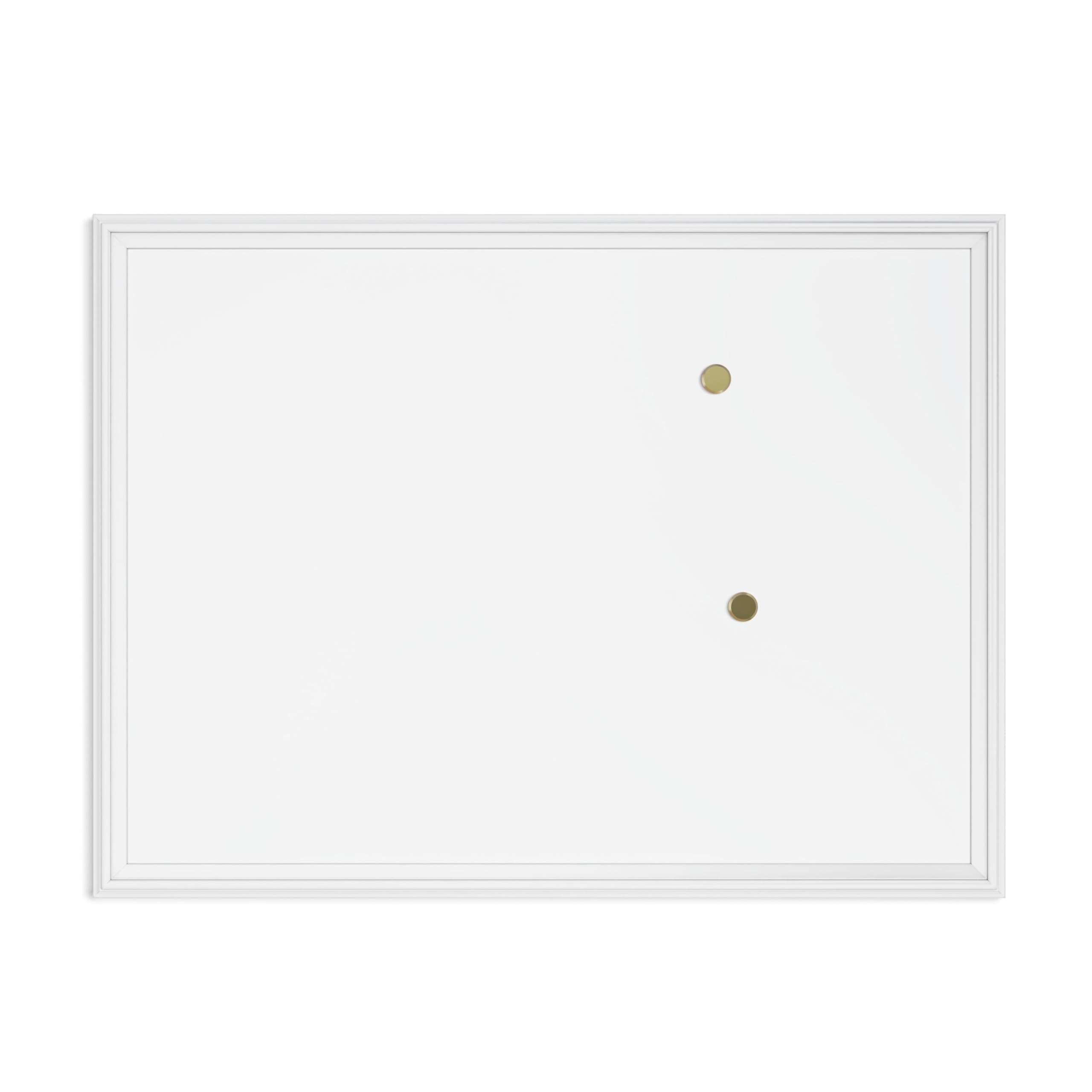 U Brands Farmhouse Magnetic Dry Erase Board White Board, 40" x 30", White Wood Style Frame, Includes 2 Magnets