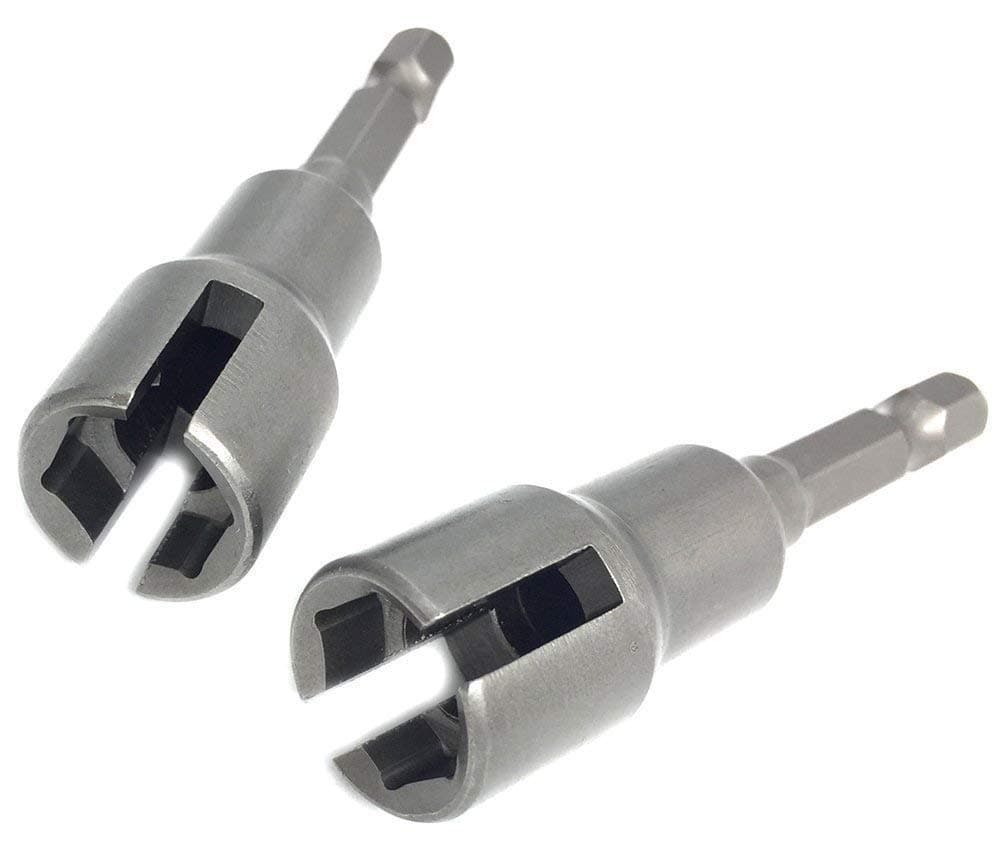 (2pc) Power Wing Nut Driver Set,Slot Wing nuts Drill Bit Socket Wrenches Tools Set,1/4" Hex Shank Drills Bits for Panel Nuts screws bolt