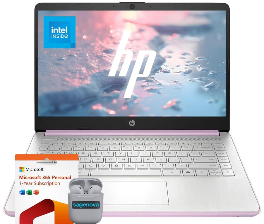 HP 14" Business Laptop Computer, Intel N150 Quad-Core Processor, 4GB RAM, 128GB Storage, Microsoft Office 365 Included, Intel Graphics, Windows 11, Honey Lavender