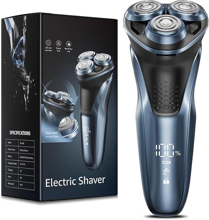 Travel Electric Razor for Men:5D Floating Head Shavers for Men, Smooth Shave Ready in Seconds - IPX7 Waterproof Wet or Dry, USB-C Rechargeable, Stainless Steel Blades，Father's Day Gifts