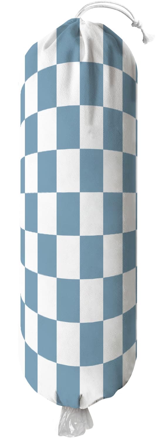 Plastic Bag Holder, Wall Mount Plastic Bag Organizer Dispenser Reusable Grocery Bag Organizer for Home Kitchen(Blue Checkered)