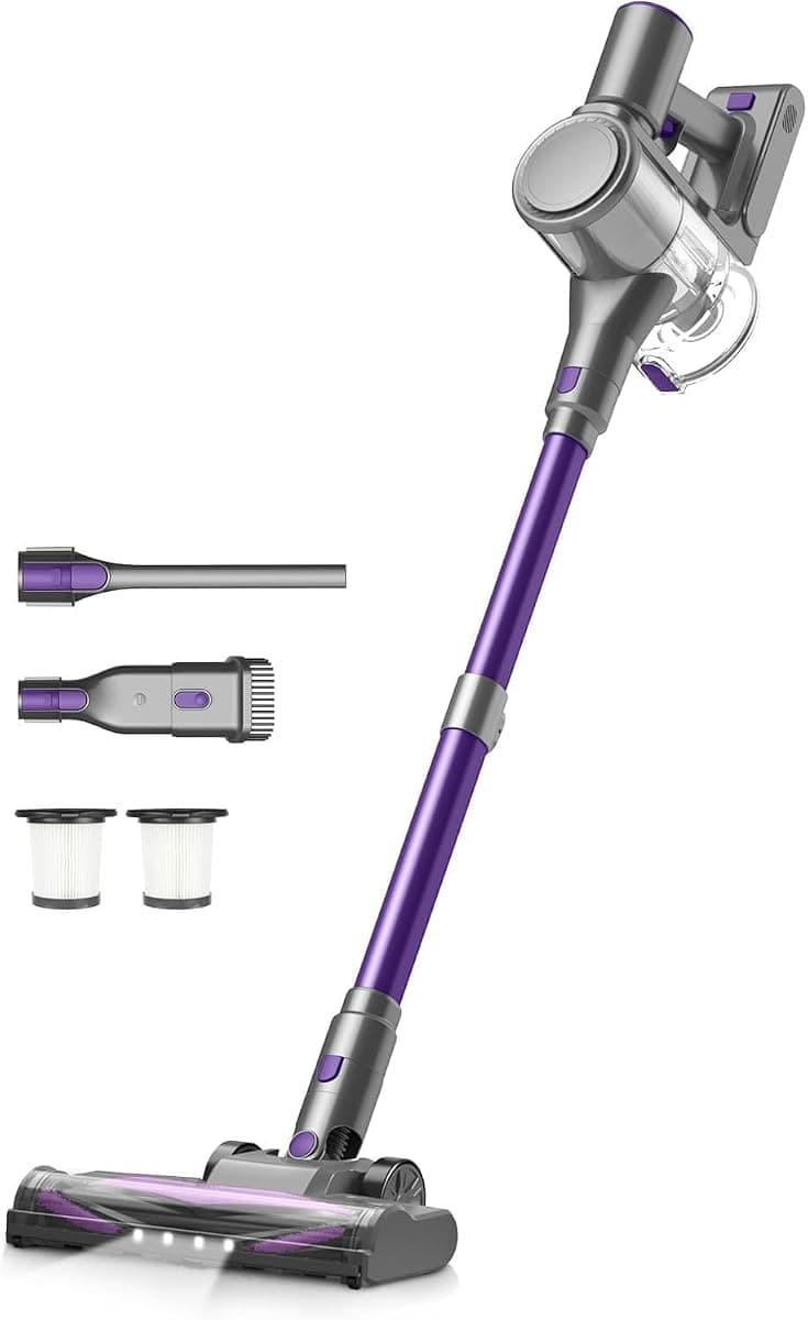 Zefiro Cordless Vacuum Cleaner for Home,450W /40Kpa 50Mins Stick Vacuum,Anti-Tangle 1.5L Dust Cup, Rechargeable Wireless Handheld Vacuum for Pet Hair/Carpet/Floor