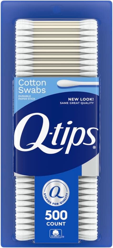 Q-tips Cotton Swabs, Original, For Home, First Aid and Beauty, 100% Cotton, 500 Count