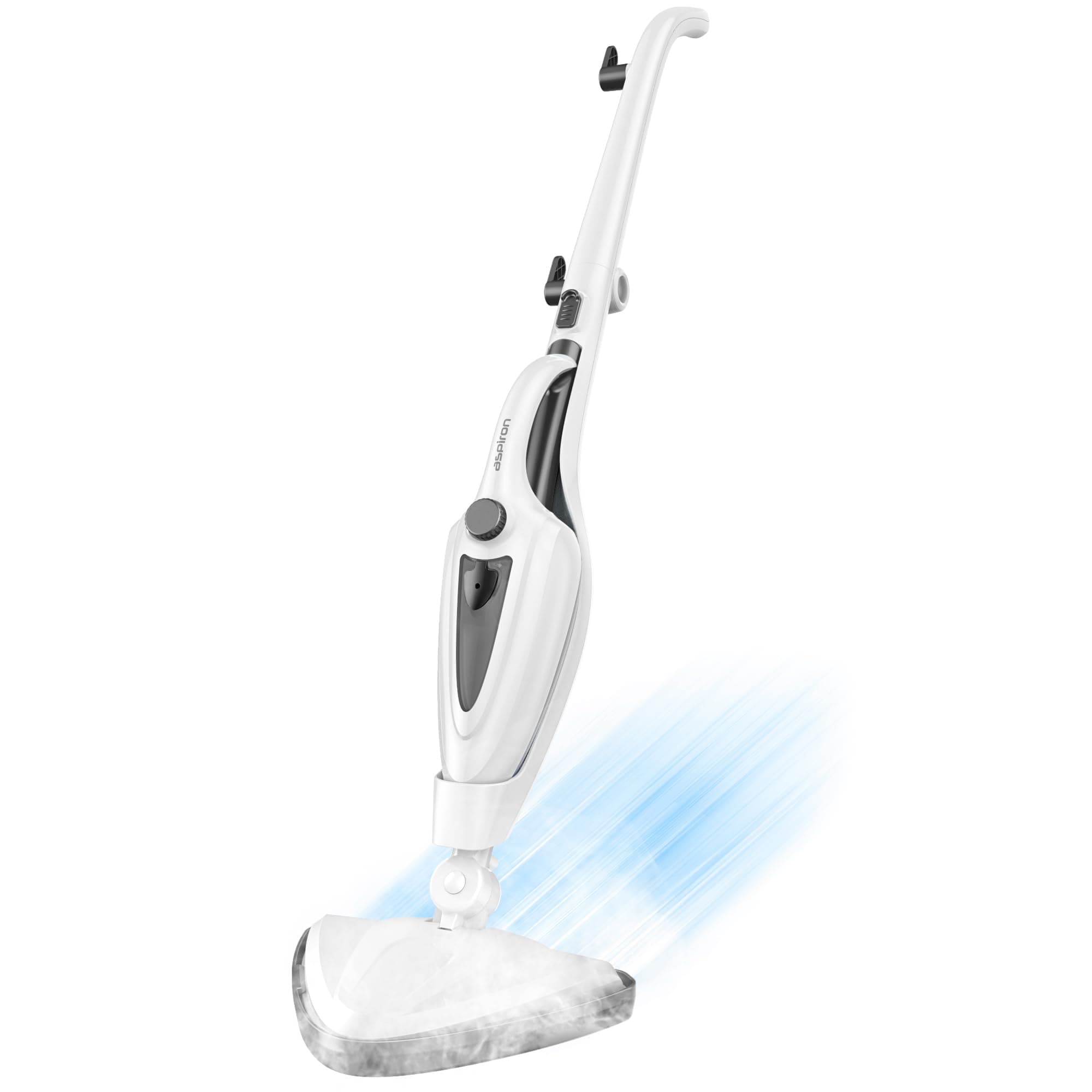Aspiron 12-in-1 Steam Mop, Fast 15-Sec Heat-Up, 1500W Detachable Handheld Steam Cleaner with 2 Dirt Grip Pads, Removes 99.99% Stubborn Stains for Hardwood Floors, Windows, Tiles, Furniture, Black