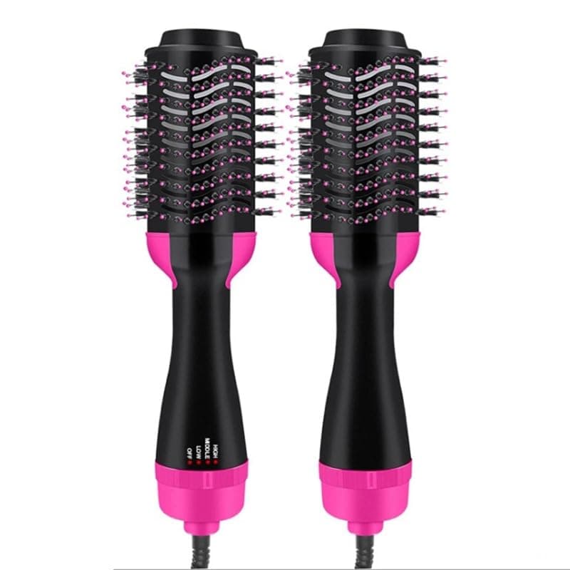 ANHMAHair Dryer Brush Blow Dryer Brush in One, Upgraded 4 in 1 Hair Dryer and Styler Volumizer with Negative Ion Anti-frizz Ceramic Titanium Barrel Hot Air Brush Hair Straightener Brush (Rose&Black)