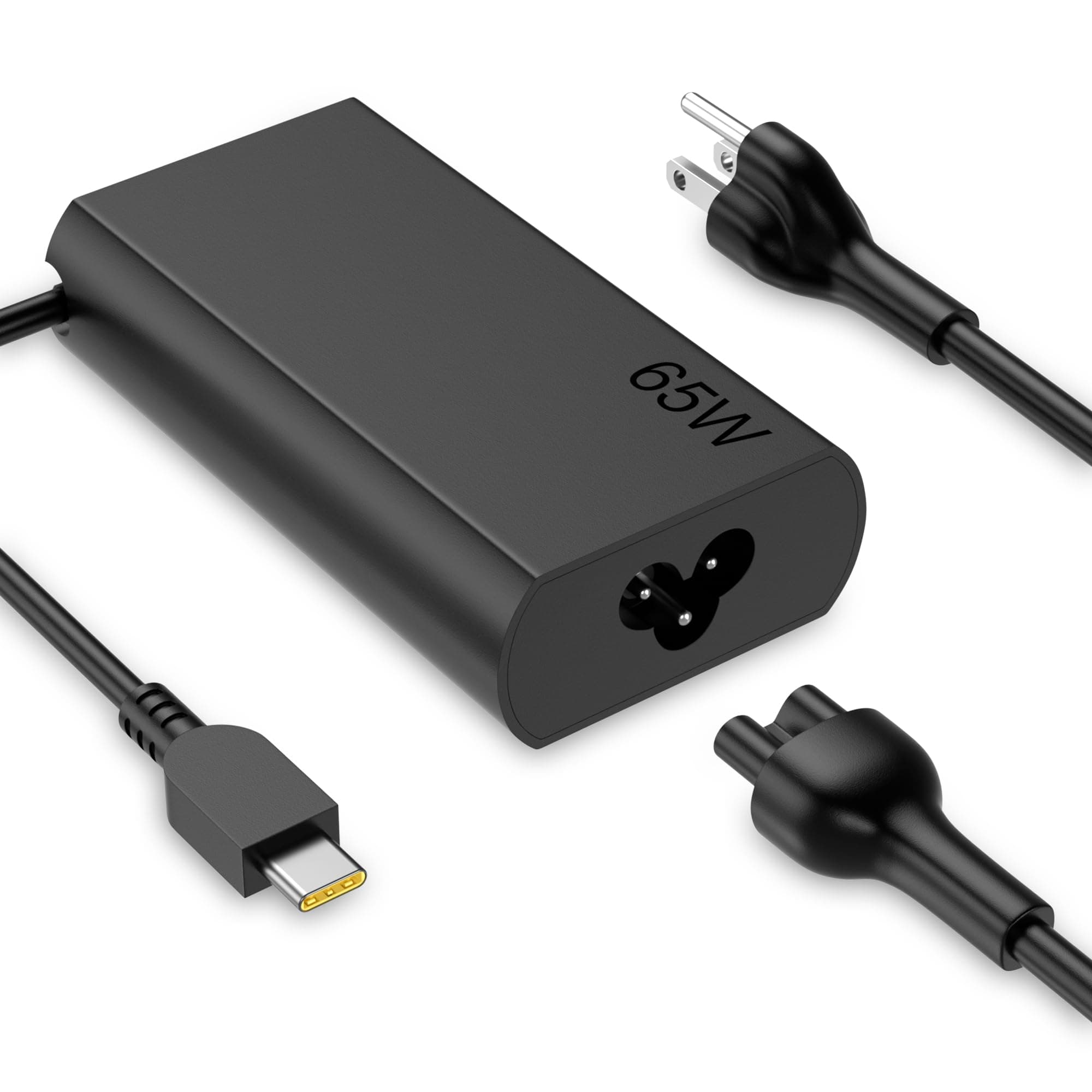 Slim 65W USB C Laptop Charger Compatible with Lenovo ThinkPad T480s T580s T490 E480 E580 X1Carbon X13 Chromebook 2nd Gen Yoga Slim Type C Fast Charging Computer Power Cord