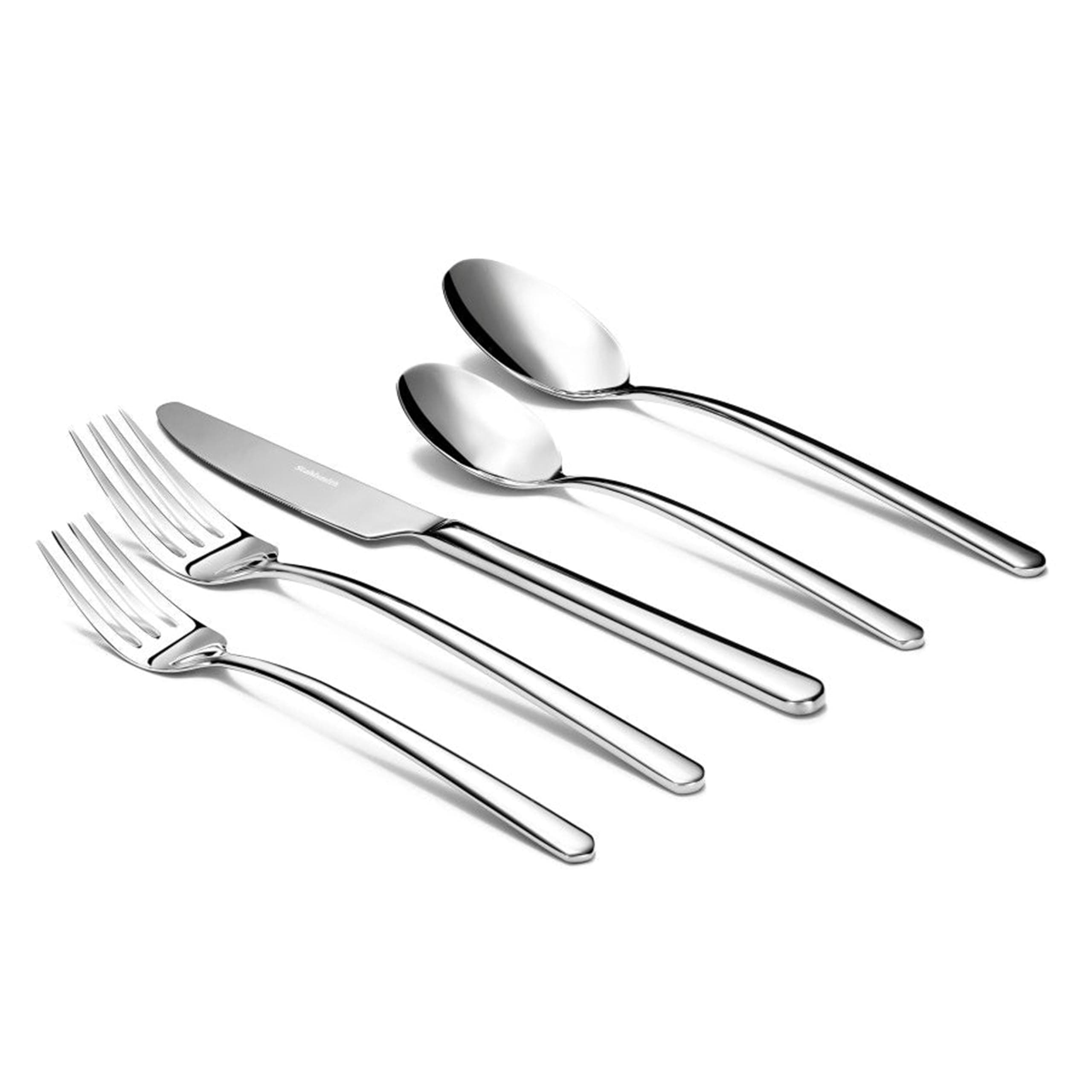 Riesa Flatware Set for 4, 20-Piece 18/10 Stainless Steel Silverware Set, Modern Cutlery Set with Mirror Finish, Dishwasher Safe Kitchen Utensils, House Warming Gifts New Home