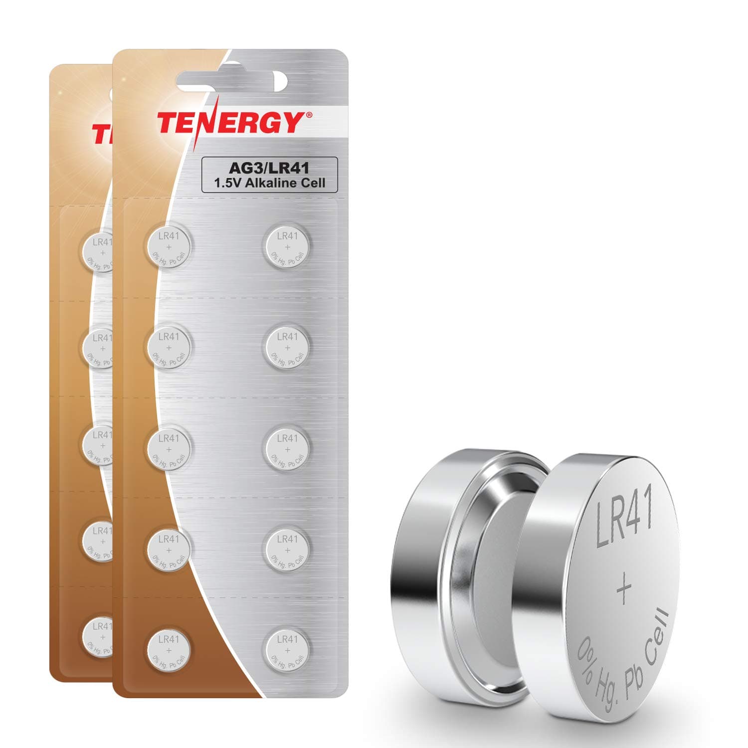 Tenergy 1.5 Volt Battery Button Cell LR41, ag3 Batteries Equivalent, Ideal for thermometers, Watches, Laser Pointers, Small Toys, Portable Electronics, 20 Count