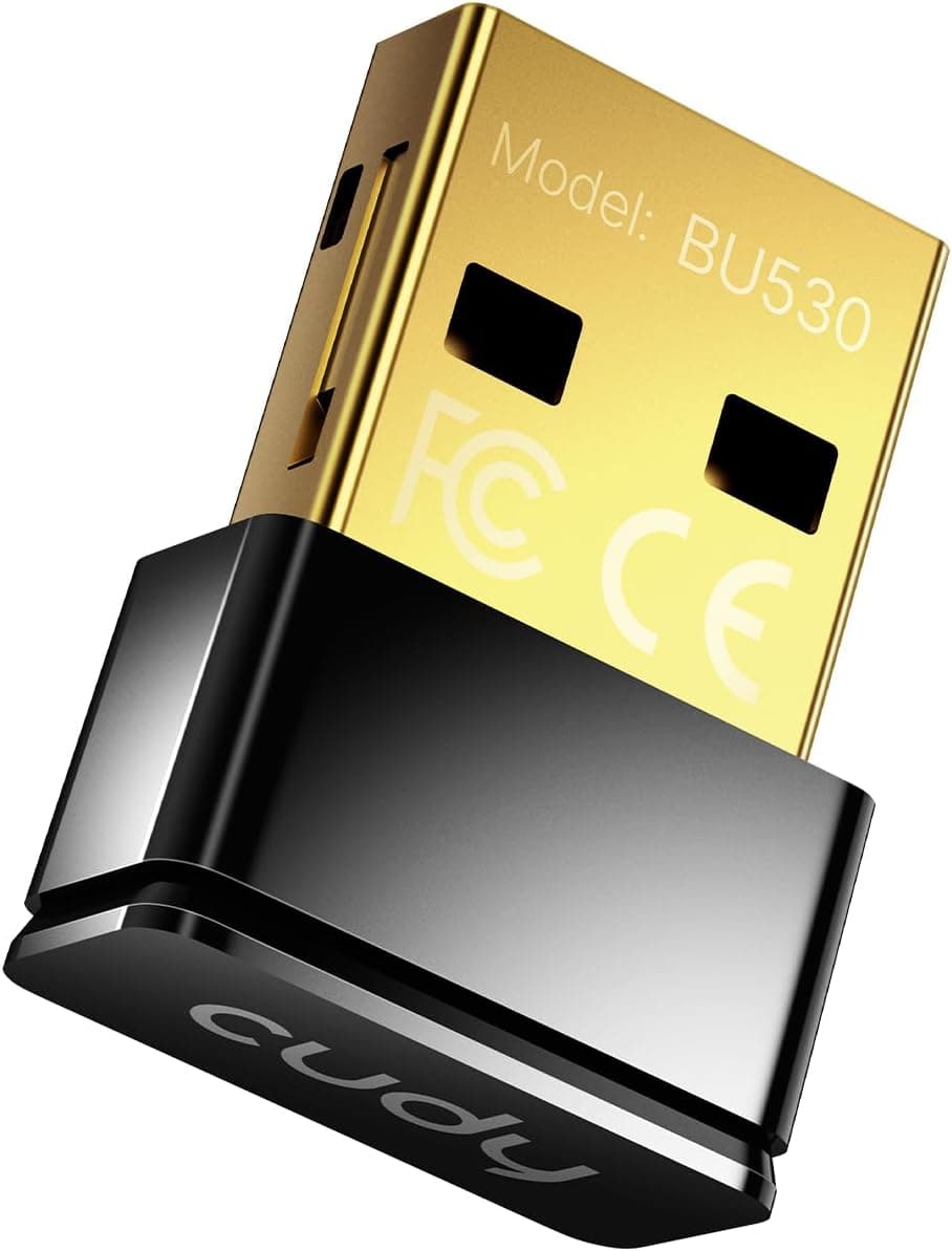Cudy USB Bluetooth Adapter for PC, Bluetooth 5.3 Dongle Receiver, Plug and Play, Nano Size, Supports Windows 11/10/8.1/7 for Desktop, Laptop, Printer