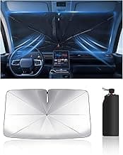 Windshield Sun Shade Umbrella for Car, Foldable Car Windshield Sunshade UV Block Heat Insulation, Fits Sedan SUV Truck, Compatible with Camry Accord Civic CRV Model Y Ideal Gifts for Men & Women