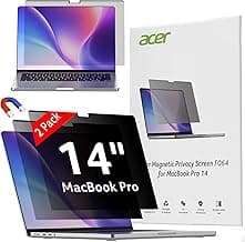 acer [2 Pack] Laptop Privacy Screen for MacBook Pro 14 Inch (2021-2024 M1, M2, M3, M4), Eye Protection Anti Spy/Glare Blue Light Computer Monitor Privacy Filter, Dual-sided Magnetic & Removable