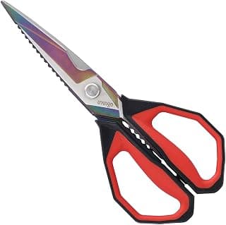 LIVINGO Sharp Kitchen Scissors for Food - Titanium Coated Forged Stainless Steel Heavy Duty Shears All Purpose for Cooking Utility Cutting Poultry Turkey Bone, Meat, Dishwasher Safe, 9 Inches