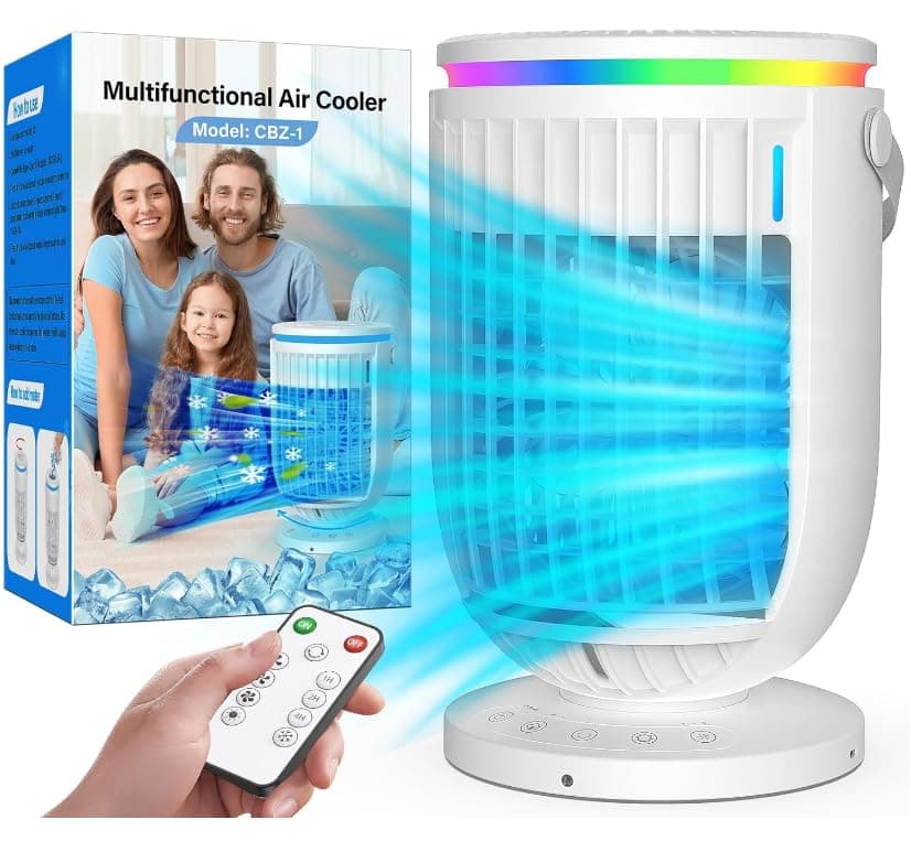 Portable Air Conditioners, Portable AC Unit Air Cooler with 4 in 1 Humidifier Cooling Fan, Personal Evaporative Mini Air Conditioner With 1200ml Water Tank, 6H Timer, AC Portable for Bedroom Office