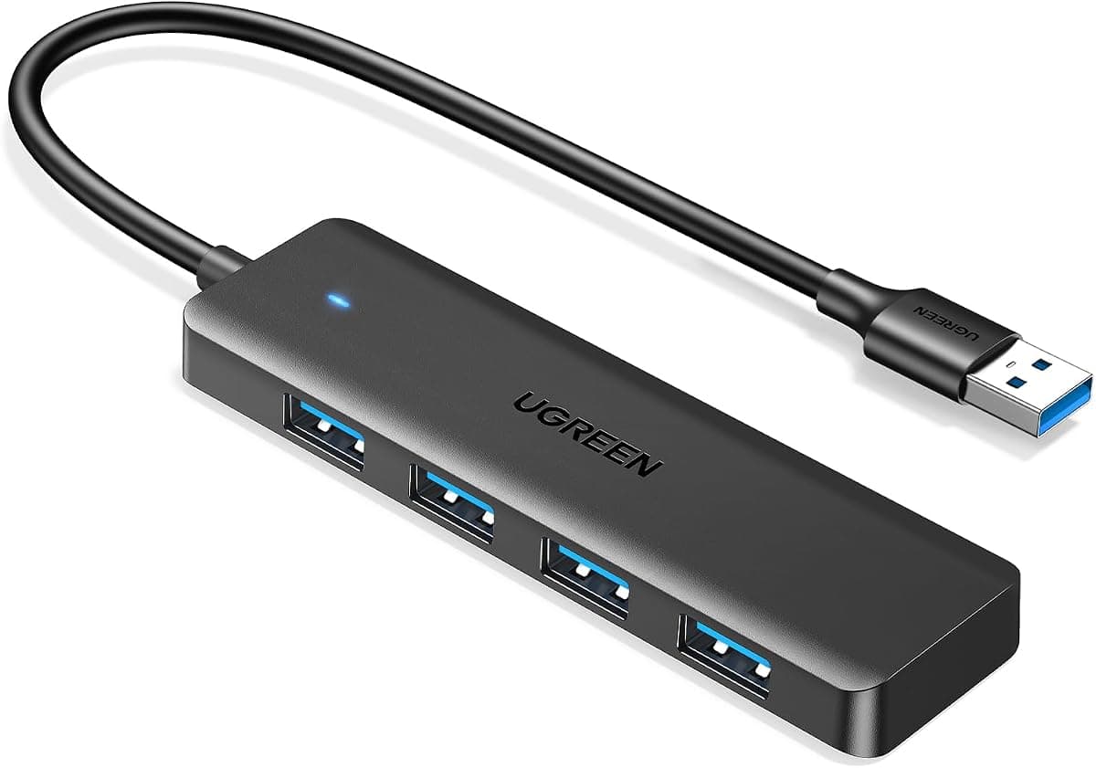 UGREEN USB 3.0 Hub, 4 Ports USB A Splitter Ultra-Slim USB Expander for Mouse, Keyboard, Flash Drive, U Disk, Printer Compatible with Laptop, Desktop PC, Xbox, PS5, and More 0.5FT