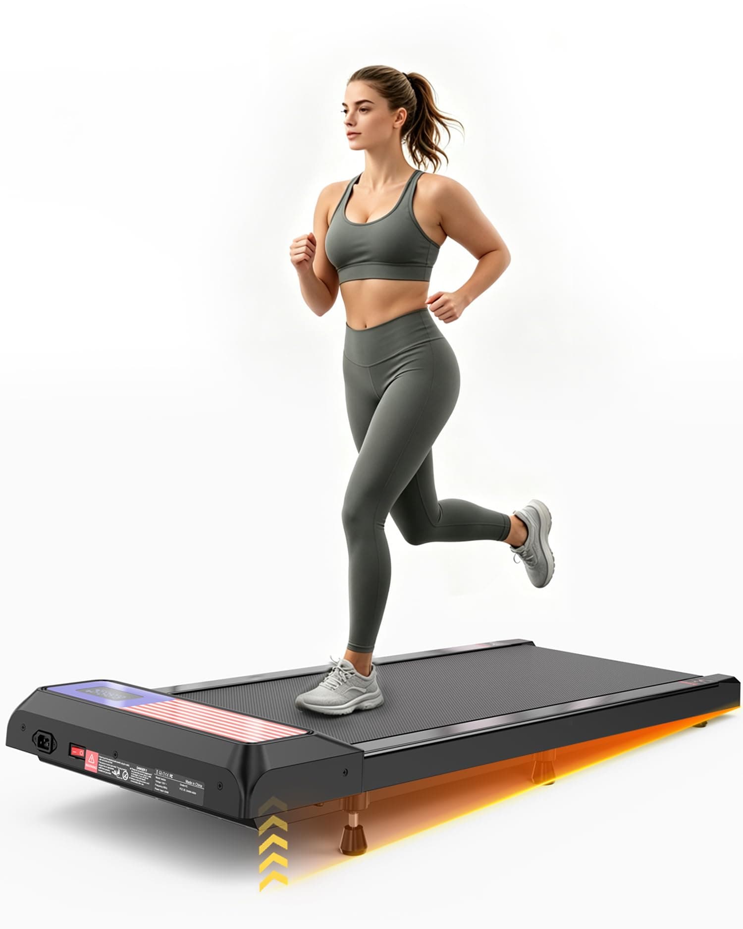 Walking Pad Treadmill with 8% Incline, 2.5HP Quiet Portable Walking Pad, Under Desk Treadmill for Home Office, 265 lbs Capacity, Compact Treadmill for Small Spaces with 15" x 35.4" Belt