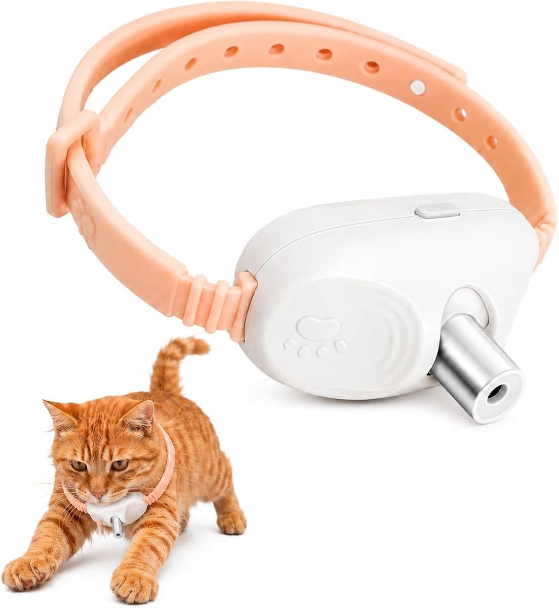 Walfront Cat Toys, Interactive Pink Adjustable Collar Toy, Fit 9.1–13.4 in, Indoor Play for Kittens & Adult Cats, Fun Exercise & Boredom Relief