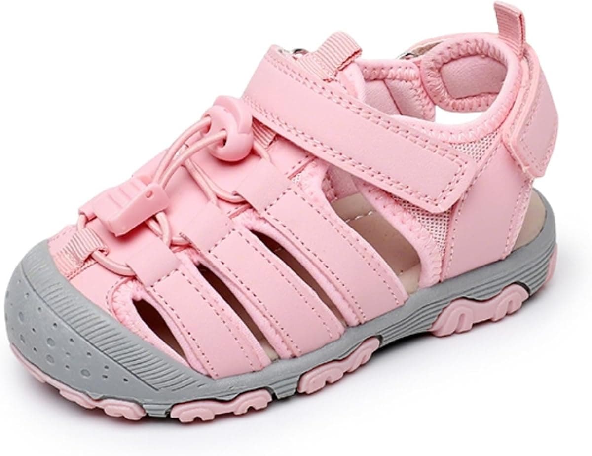 Felabo Toddler Boys Girls Closed Toe Sport Sandals, Kids Outdoor Summer Sandals with Adjustable Hook and Loop Strap, Toddler/Little Kid