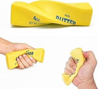 Butter Squishy Toy, Realistic Butter Stick Slow Rising,Soft PU Foam Squeeze Stress Relief Toy,Cute Food Fidget Toy for Desk,Office,School,Party Favors & White Elephant Gifts (Yellow 1pcs, Small)