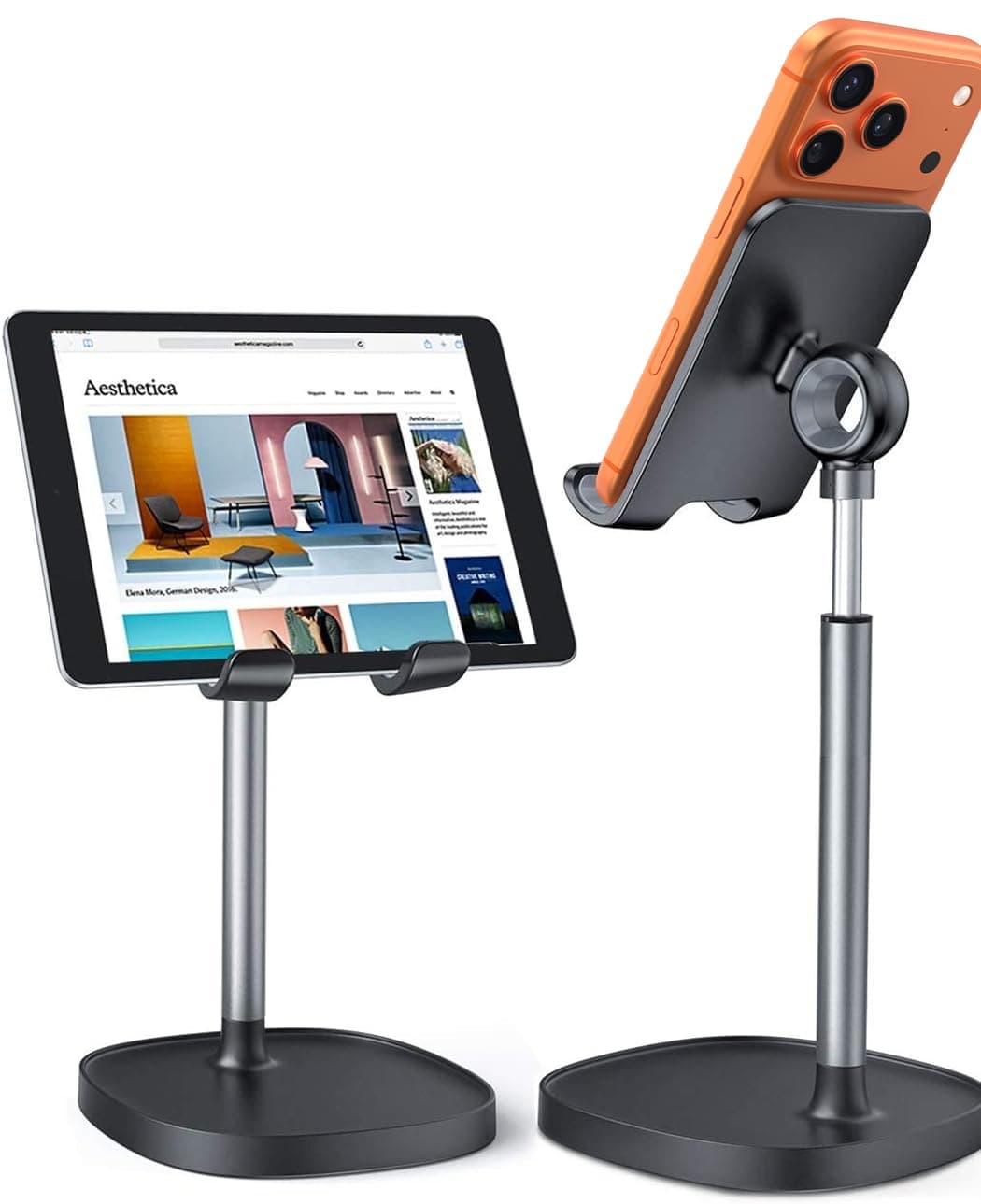 LISEN Cell Phone Stand Phone Holder for Desk Office Decor, Office Desk Accessories Women PC Gaming Essentials iPhone Stand Gadgets Men Gift for Father Fit OtterBox Case Switch iPad Air Tablet 4-10 in