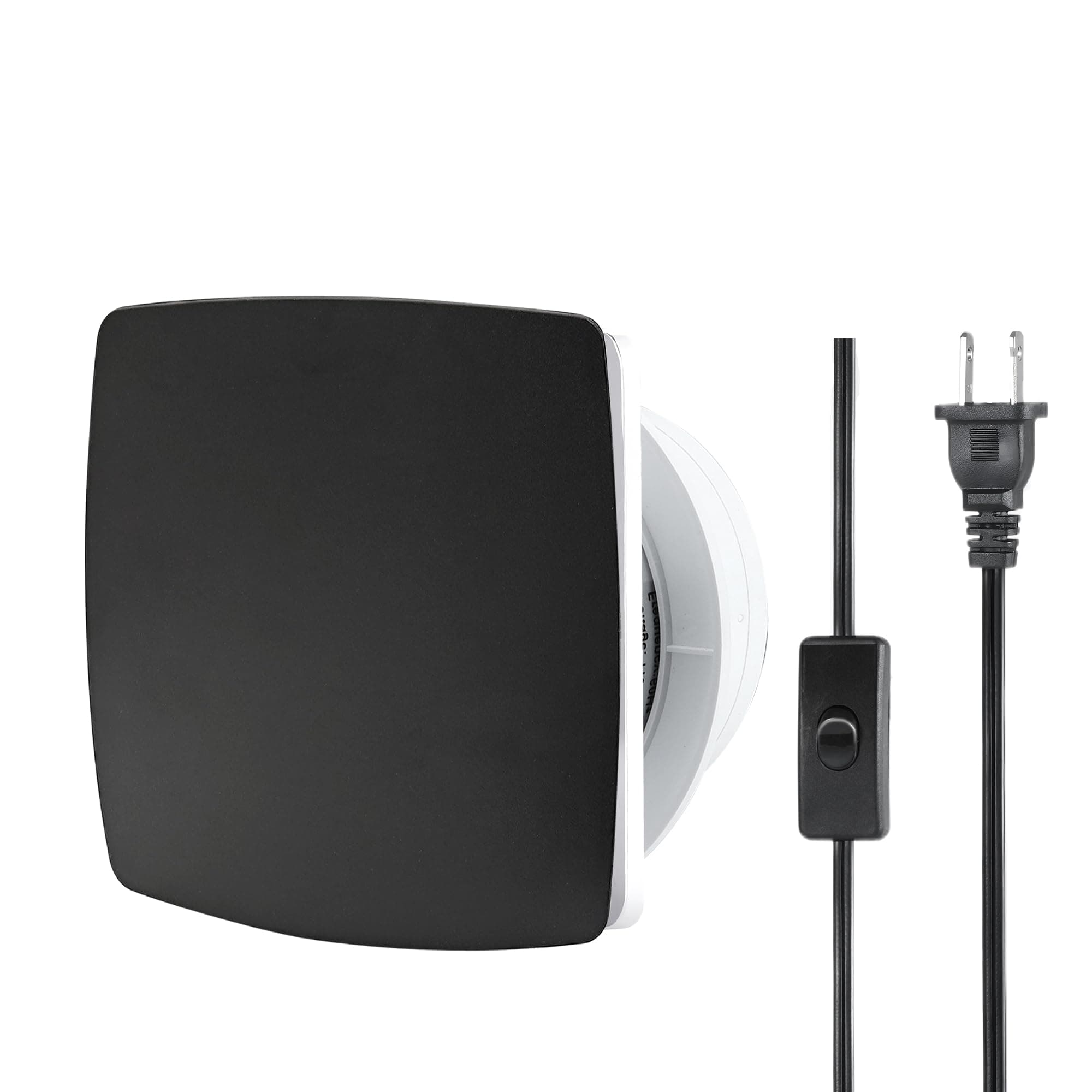 4 Inch Extractor Fan, Black Lightweight | Window Wall Mount, Exhaust Fan, Button Switch, US Cord, For Kitchen Bathroom Workshop Garage