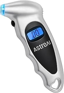AstroAI Digital Tire Pressure Gauge 0-150PSI Calibrated to ANSI B40.7 +/-1PSI, Accurate in 0.1 Increments, Tire Repair Tools 4 Pressure Measurements for Car Truck with Backlight LCD, Silver