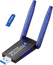 USB 3.0 WiFi Adapter for PC Desktop, AC1300Mbps Dual Band 2.4G 5G Wireless Network WiFi Dongle Enhanced Antenna for Laptop Computer Windows11 10 8.1 8 7 Vista XP, Plug n Play w/USB Driver