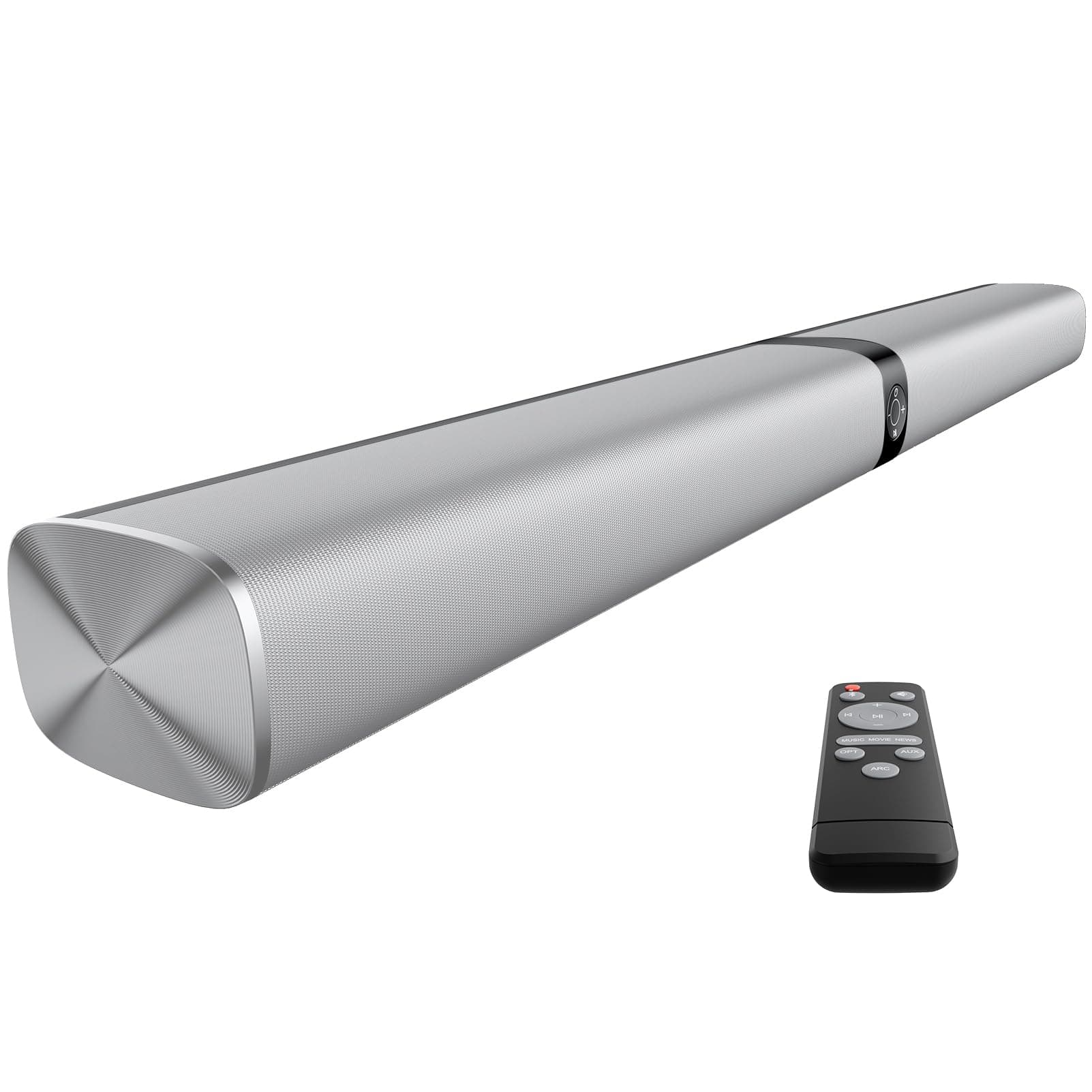 Sound Bar for Smart TV, 80W Soundbar with Bluetooth/ARC/Opt/AUX Connect, Dynamic Volume Boost, 3 Equalizer Modes, 2 in 1 Detachable Soundbar for TV/PC/Gaming/Projectors