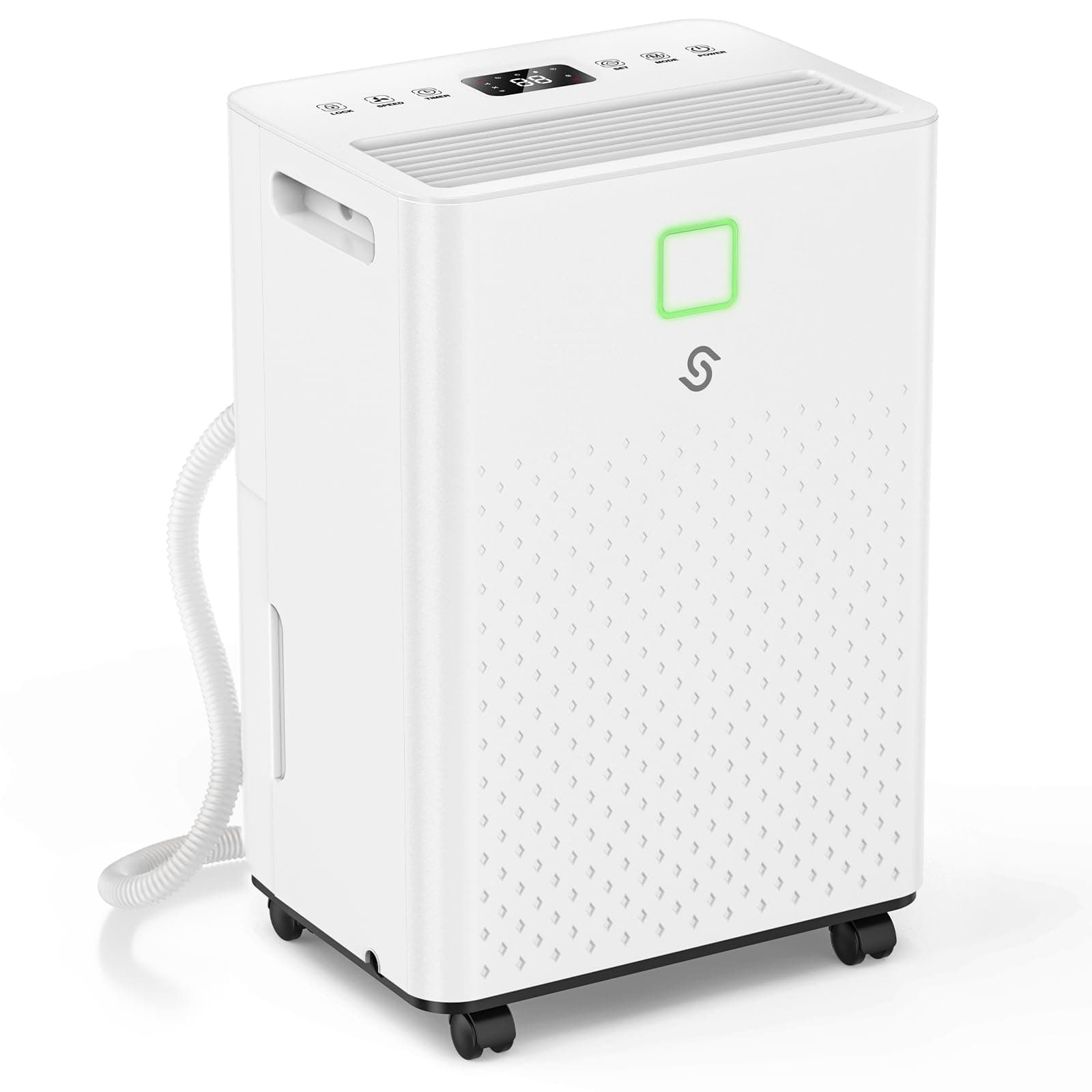 HUMILABS 1600 sq. ft. Dehumidifier for Basement, 21 Pint Dehumidifier for Home with Drain Hose, Auto Modes, 24H Timer, Child Lock, 37dB. Ideal for Bathrooms, Basements, and Large Rooms.