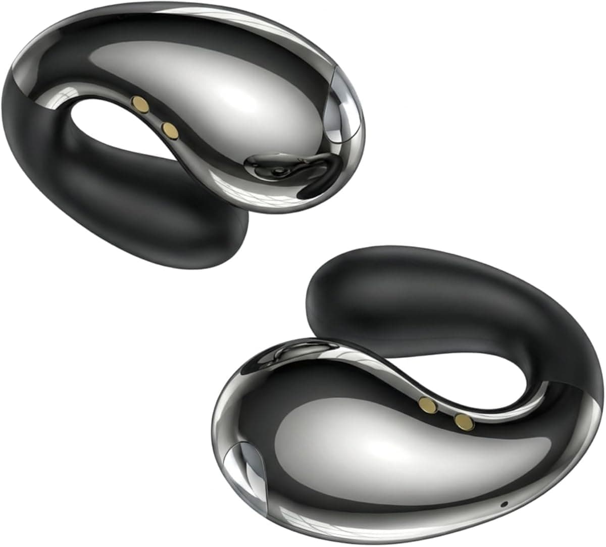 Boytond Ultra Open Ear Earbuds - Comfortable Clip-On Bone Conduction Earbuds, Over-The-Ear Open Headphones with Waterproof Build for Running, Gym Workouts, and Outdoor Sports, Lustre Black