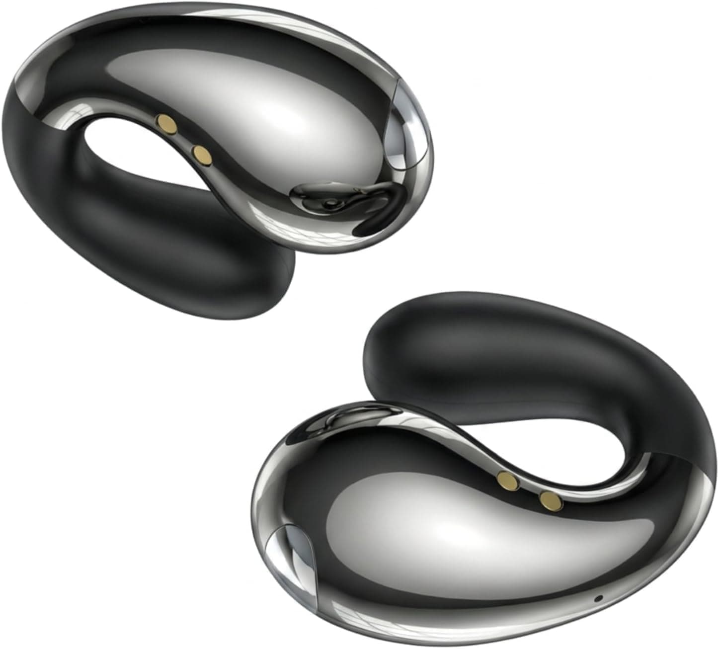 Boytond Ultra Open Ear Earbuds - Comfortable Clip-On Bone Conduction Earbuds, Over-The-Ear Open Headphones with Waterproof Build for Running, Gym Workouts, and Outdoor Sports, Lustre Black