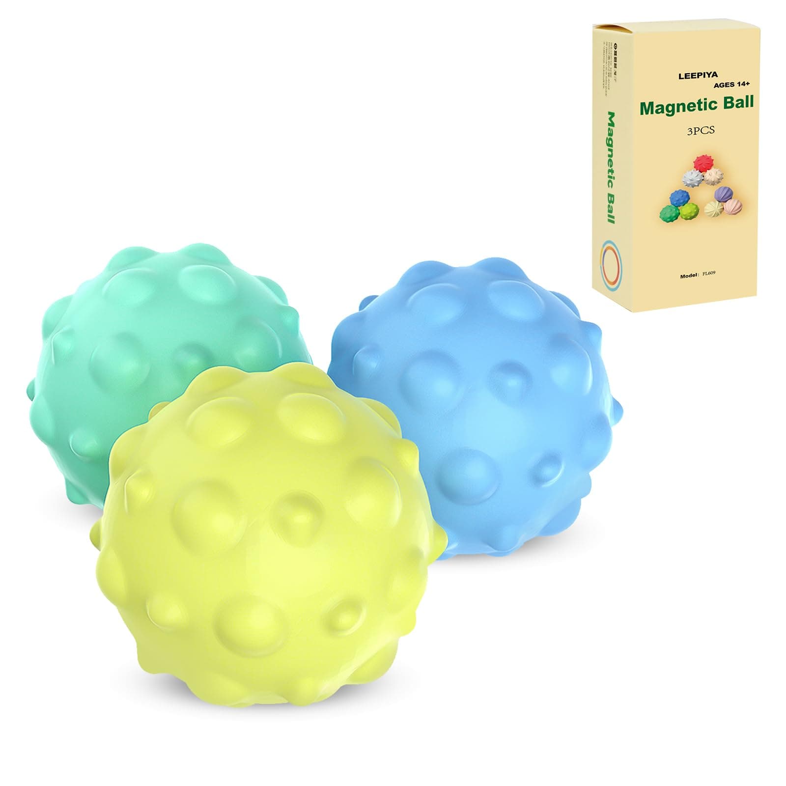 Magnetic Balls Fidget Toys Adults & Teens,3PCS Stress Balls Sensory Toys for Autism ADHD Anxiety,Quiet Fidget Toys,Office Desk Toy,Outdoor Anxiety Relief Items for Women Men Teen Gift