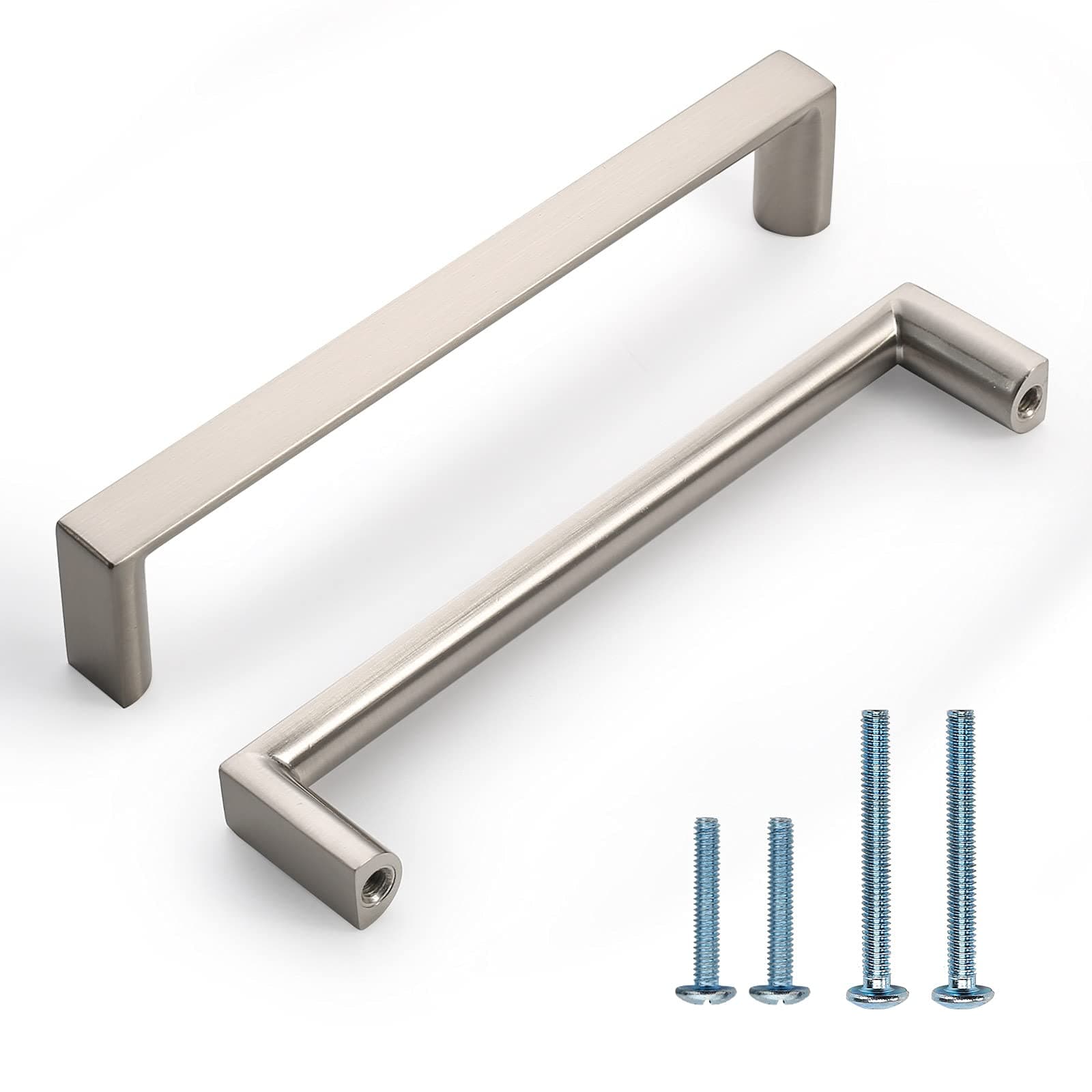 10 Pack 5 Inch(128mm) Kitchen Cabinet Handles Brushed Satin Nickel Cabinet Pulls Kitchen Cabinet Hardware Drawer Pulls for Dresser Cupboard Wardrobe