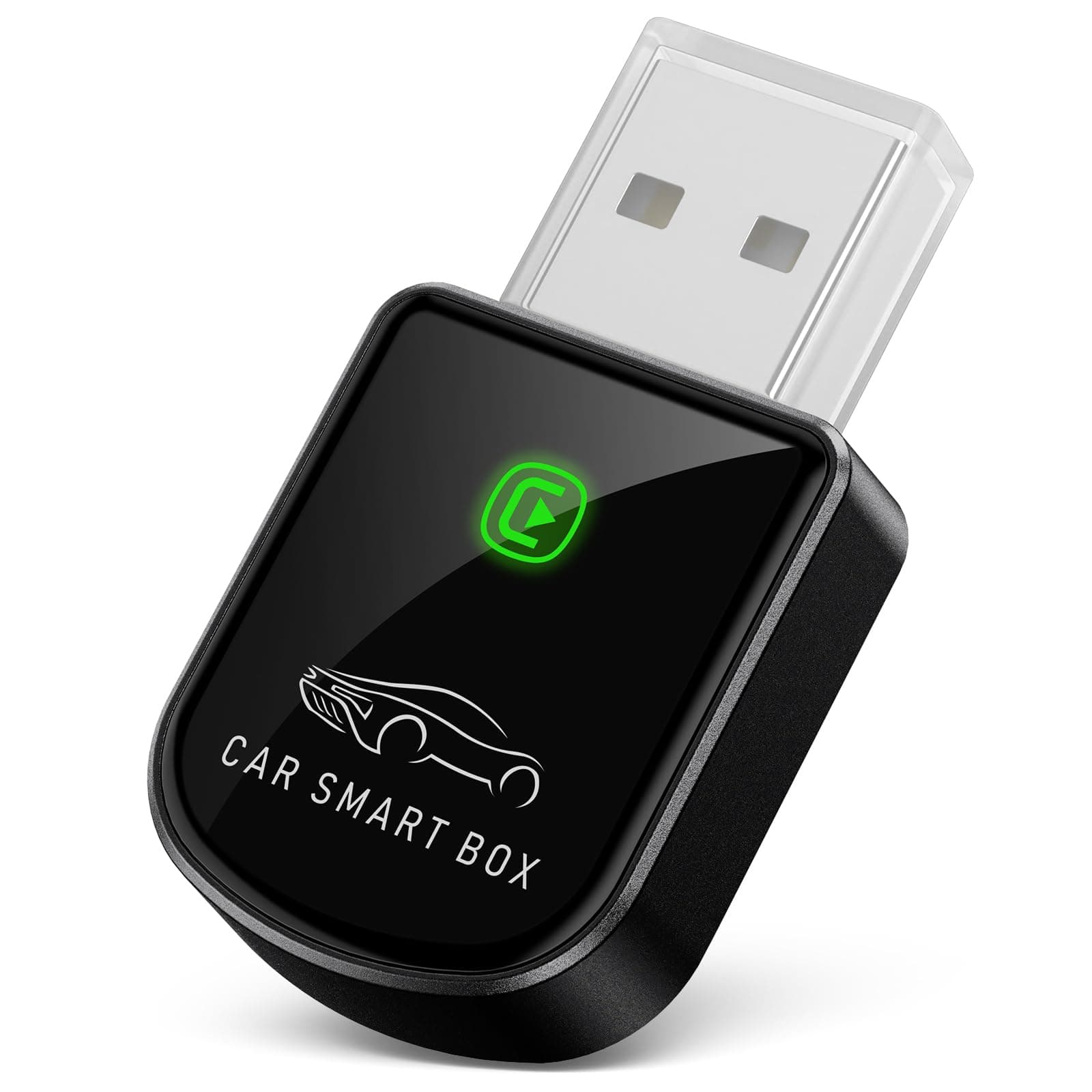 Wireless Carplay Adapter for iPhone Latest Upgrade, Tiny Bluetooth Dongle Convert Wired to Wireless for Apple Car Play Plug & Play, Zero-Lag Auto-Connect GPS Works With 2016+ Car(Ebony Black)