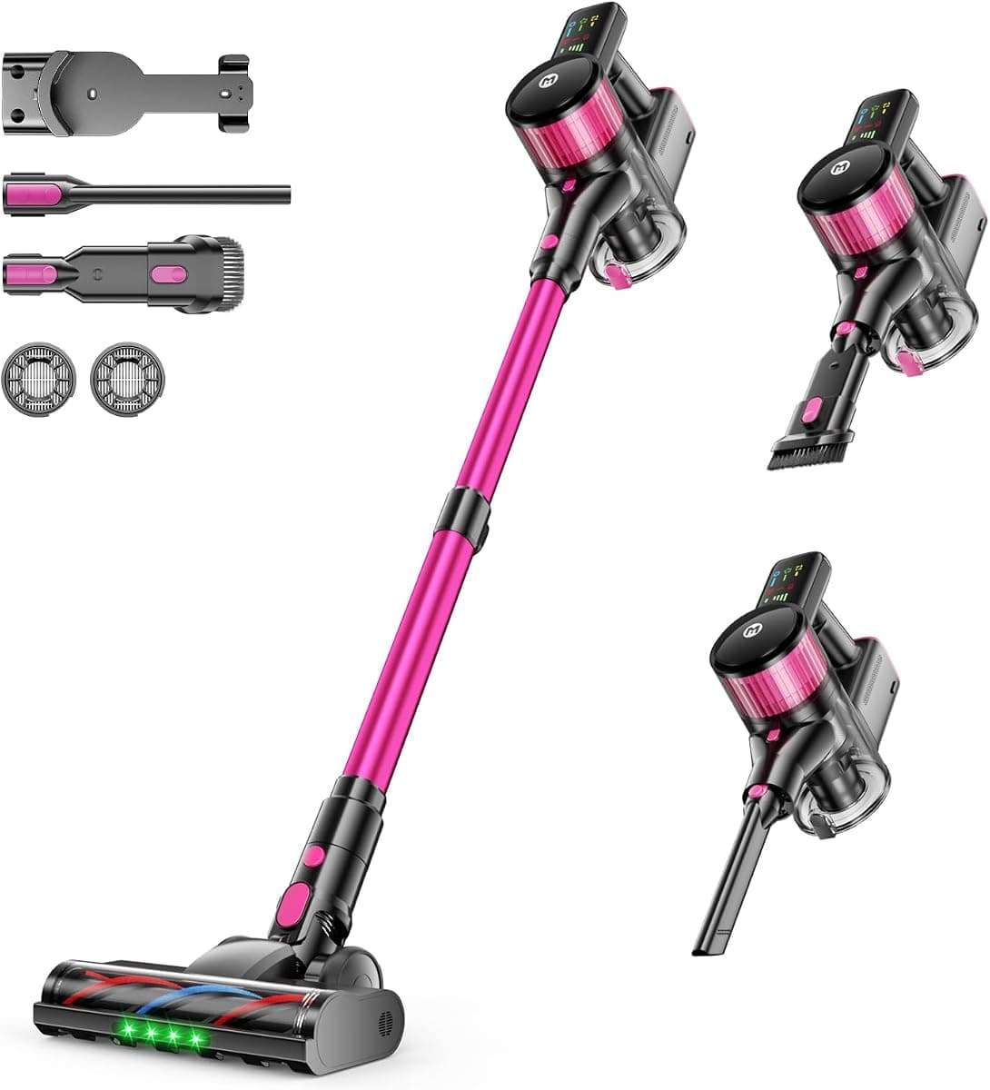 MYUAKO Cordless Vacuum Cleaner 650W 55kPa Vacuum Cleaners for Home Up to 75Mins, Cordless Rechargeable Vacuum Cleaner Anti-Tangled Vacuum Cleaner 2L for Hardwood Floor,Carpets,Pet Hair Nova R8