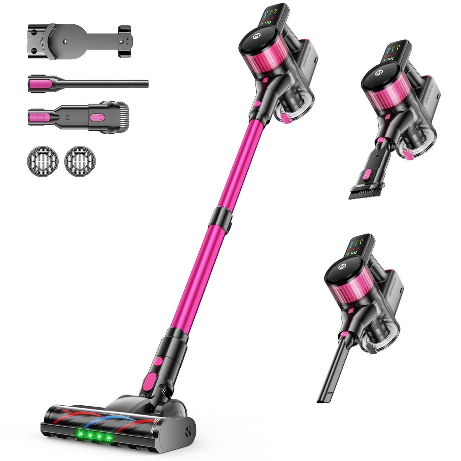 MYUAKO Cordless Vacuum Cleaner 650W 55kPa Vacuum Cleaners for Home Up to 75Mins, Cordless Rechargeable Vacuum Cleaner Anti-Tangled Vacuum Cleaner 2L for Hardwood Floor,Carpets,Pet Hair Nova R8