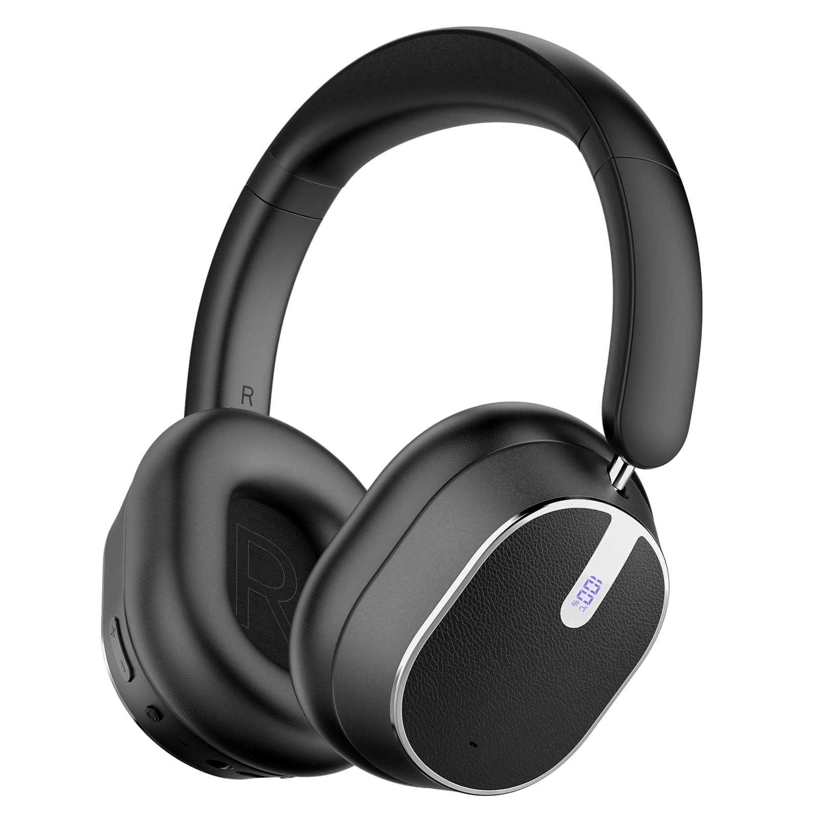 Hybrid Active Noise Cancelling Bluetooth Headphones, Over Ear Wireless Headphones with 120H Playtime, Hi-Res Audio, Deep Bass, Memory Foam Ear Cups for Home Office Travel