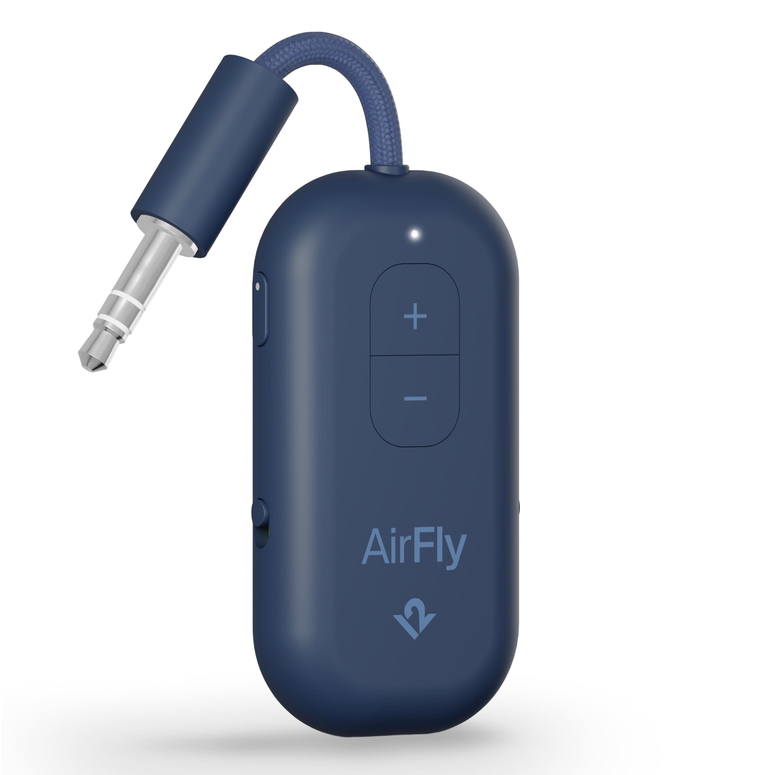 Twelve South AirFly Pro 2 Bluetooth 5.0 Transmitter/Receiver for TV to 2 Wireless Headphones – Wireless Adapter for AirPods, Car, Gym, Home, Use with Any 3.5 mm Audio Jack, Blue