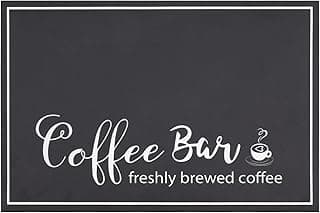 Findosom 12"x 20" Dish Drying Mat, Super Absorbent & Cuttable Coffee Mat, Hide Stain Bar Mat for Kitchen Counter, Coffee Bar Accessories, Black