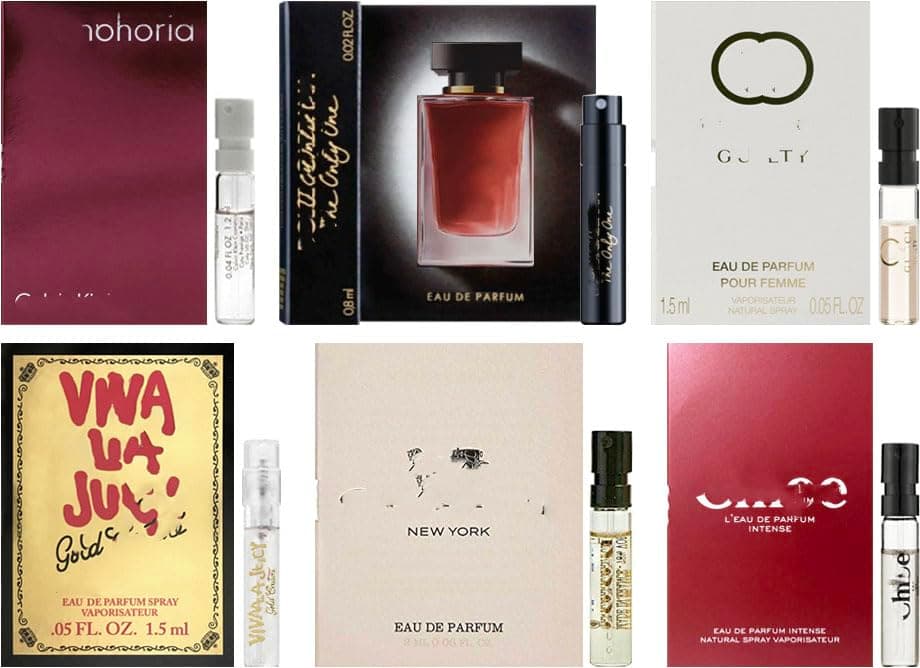 JRoBeauty Designer Fragrance Perfume Sampler Set for Women - (Pack of 6 Sample Vials)