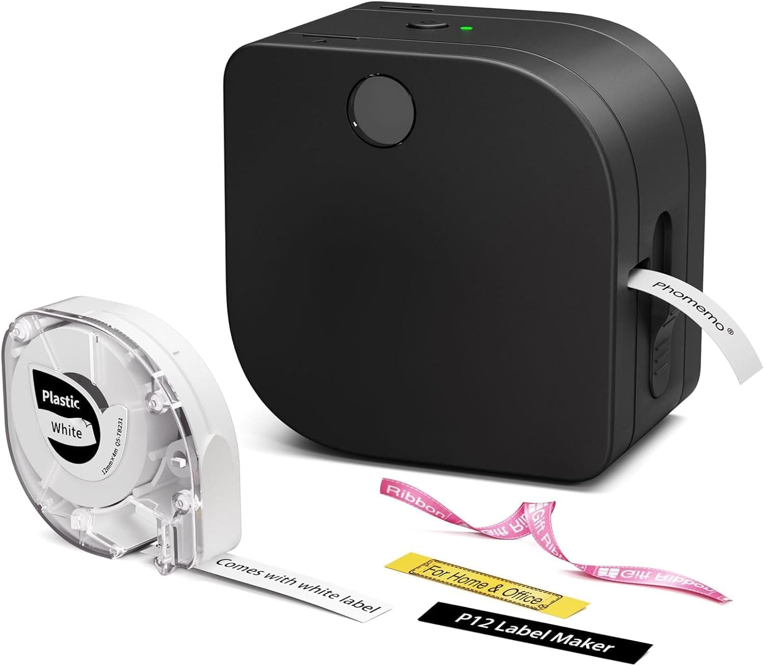 Phomemo Label Maker Machine with Tape, P12 Bluetooth Small Label Maker with Multiple Templates Thermal Transfer Ribbon Printer Machine for Classroom, Teacher, Home, Kitchen, School, Gift Wrap